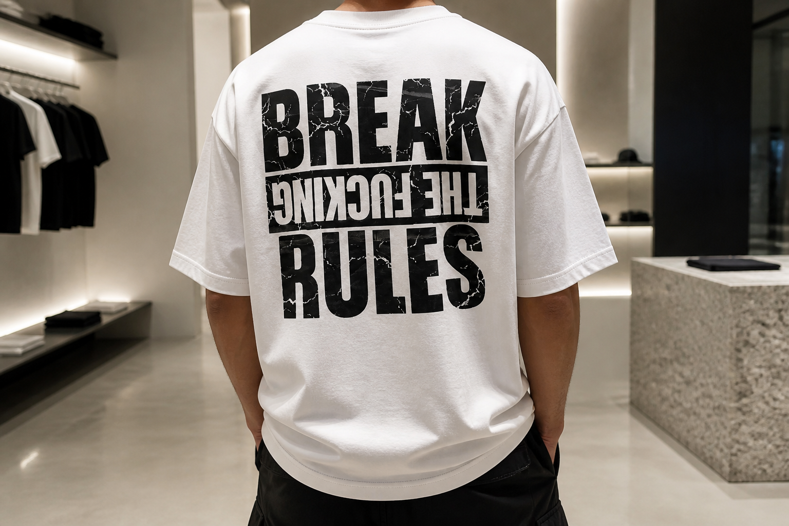 تیشرت اورسایز Break The Rules، رنگ سفید